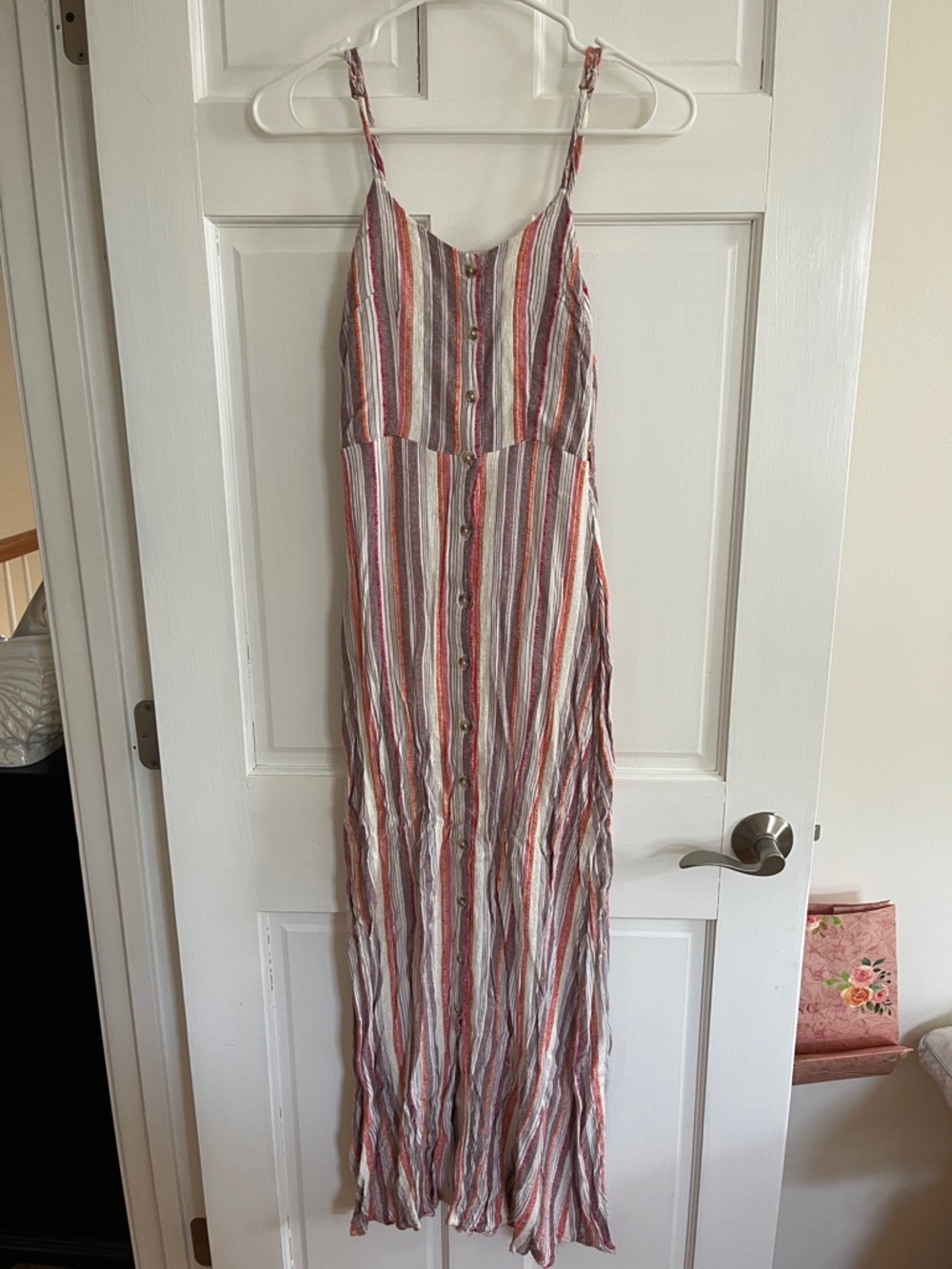 Harper Striped Button-Front Maxi Dress (multi-color)